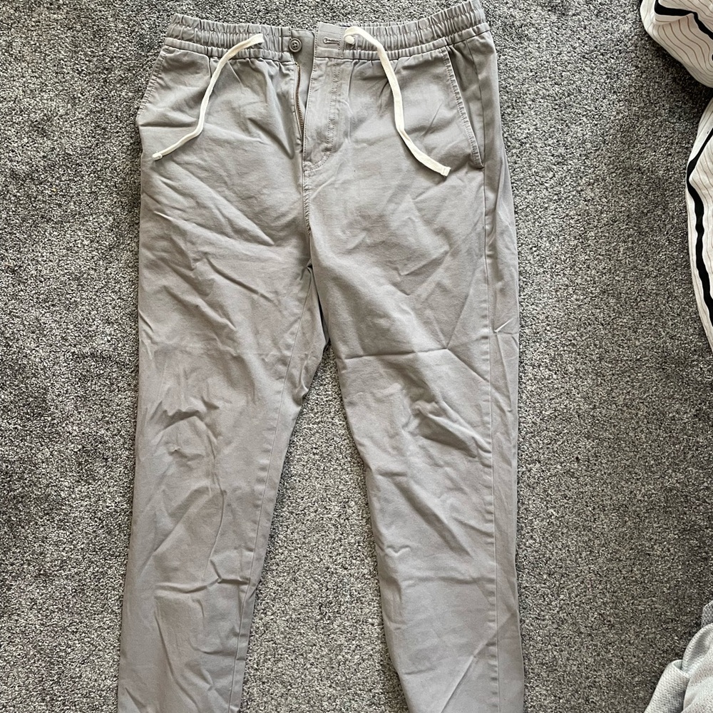 Gray J.Crew pants with elastic waist and button medium